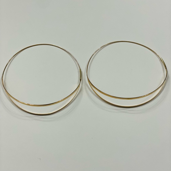 Lana Jewelry 14K yellow Gold Flirt Split hoops 3" long - Picture 2 of 16